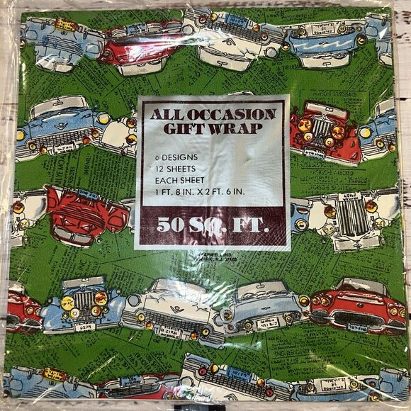 Vintage Gift Wrap Paper Strawberry 6 Design 12 Sheet‎ 50 Sq Ft by All Occasion - Picture 1 of 7